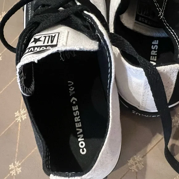 Converse Black and White Low-Top Canvas Sneakers - Picture 4 of 6